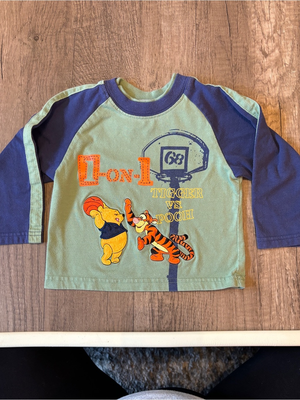 Vintage 2000s Y2K Disney Winnie The Pooh Toddler Clothes Shirt Top Basketball